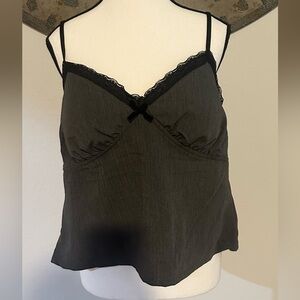 No Boundaries Charcoal Cami with Lace